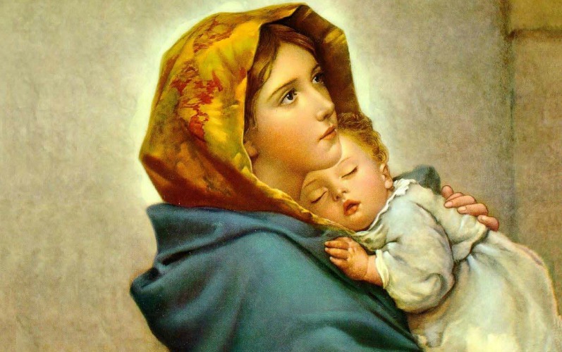 Святая дева Мария и младенец Иисус Христос